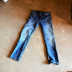 Blue Slim Straight Jeans Classic Denim